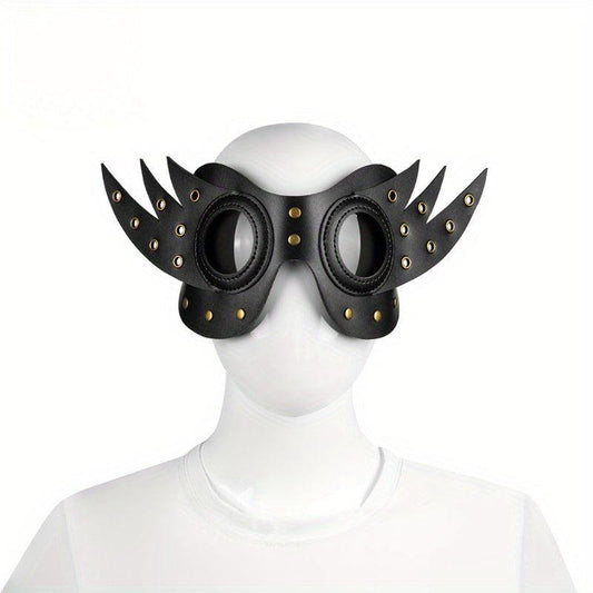 Punk Style Party Decors Half Face Mask PU Leather Eye Mask With Wings