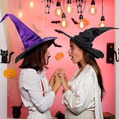 Purple Large Ruched Witch Hat for Halloween Cosplay Party
