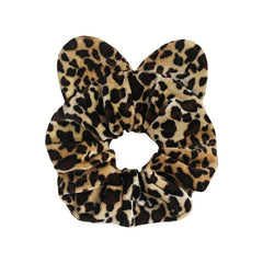 Cat Ears Large Scrunchies Leopard Print Solid Hair Ties Polka Dot Rubber Bands