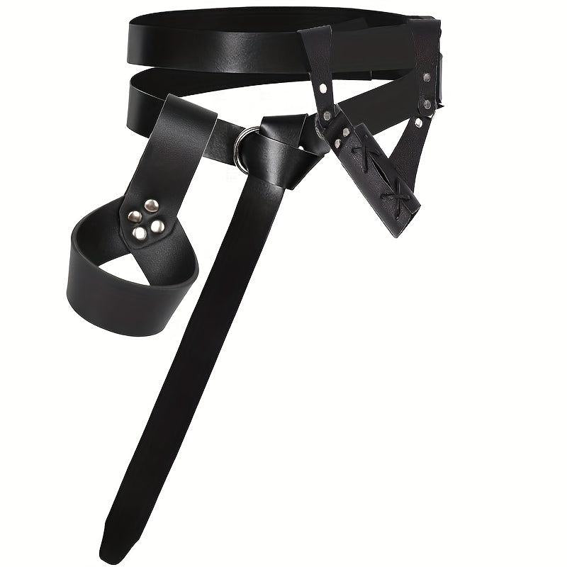 2pcs Medieval PU Leather Sword Waistband Warrior Pirate Cosplay
