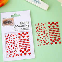 Heart Rhinestone Stickers Faux Pearl Gemstone DIY Makeup Stickers