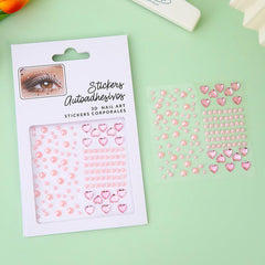 Heart Rhinestone Stickers Faux Pearl Gemstone DIY Makeup Stickers