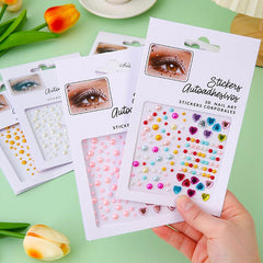 Heart Rhinestone Stickers Faux Pearl Gemstone DIY Makeup Stickers