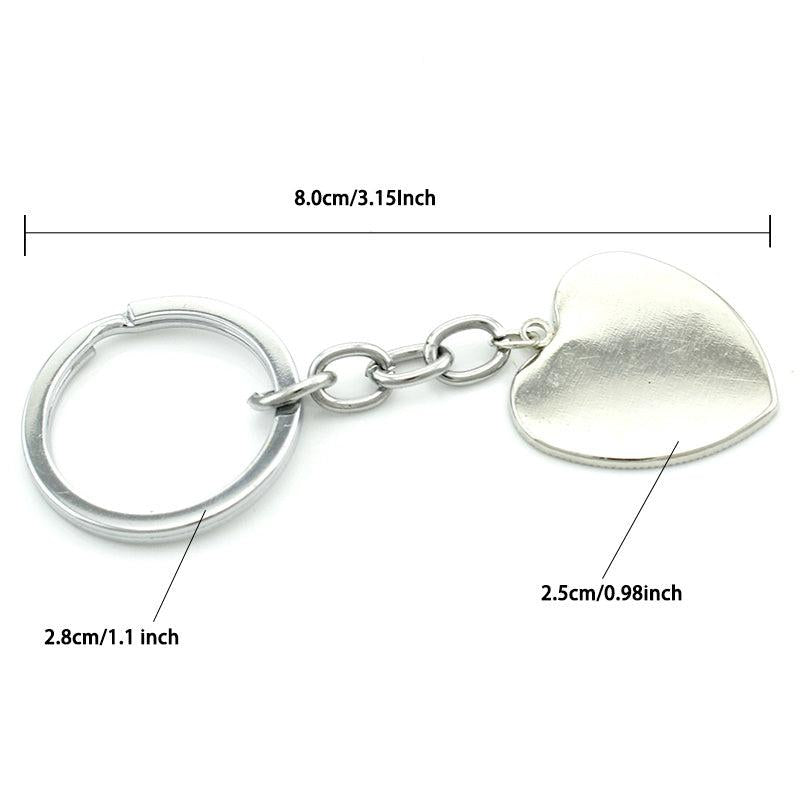 Horse Keychain Glass Gem Stainless Steel Heart Pendant Key Chain