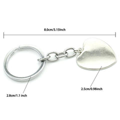 Horse Keychain Glass Gem Stainless Steel Heart Pendant Key Chain