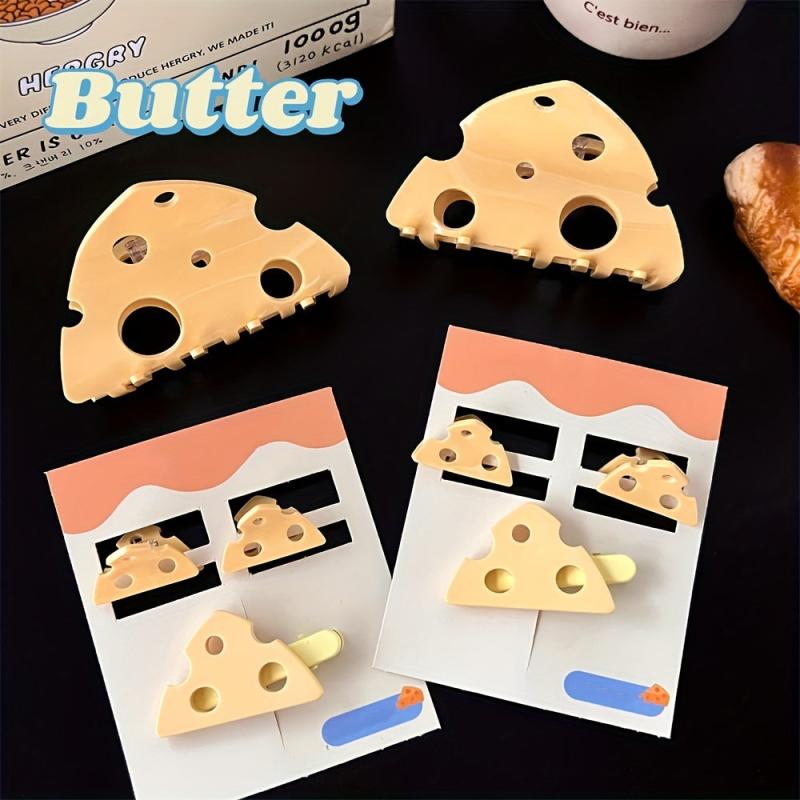 Cheese Hair Claw Clips Mini Hair Clips Hollow Women Girls Hair Accessories