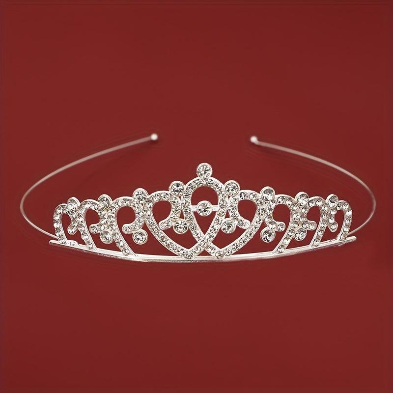 Girl's Bridal Hair Hoop Rhinestone Crown Headband