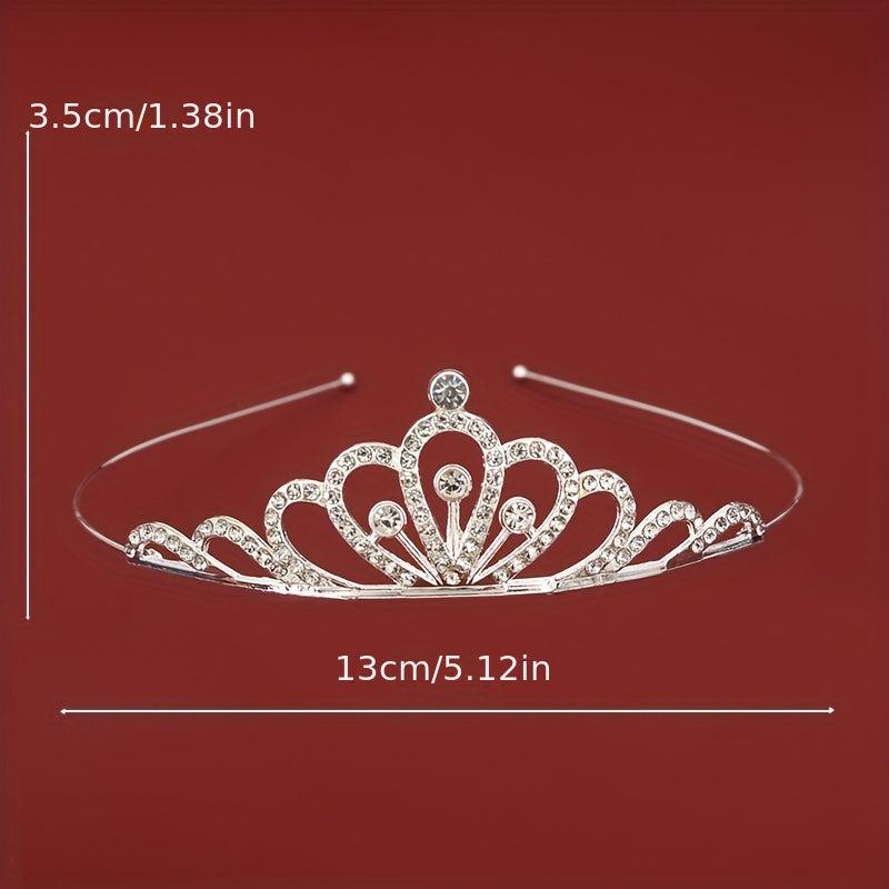 Girl's Bridal Hair Hoop Rhinestone Crown Headband