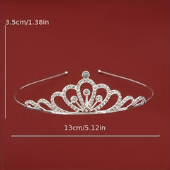 Girl's Bridal Hair Hoop Rhinestone Crown Headband