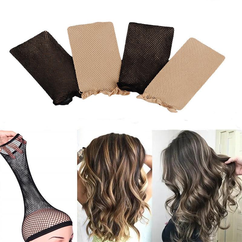 2pcs Mesh Wig Cap For Women Elastic Open End Cap For Long And Short Hair