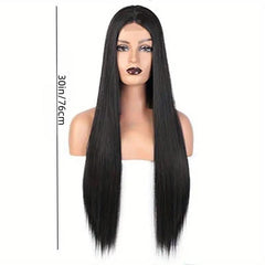 Long Straight Synthetic Wig Middle Part Heat Resistant Fiber Daily Party Use