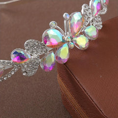 Women's Headband Colorful Butterfly Crown Wedding Accessories
