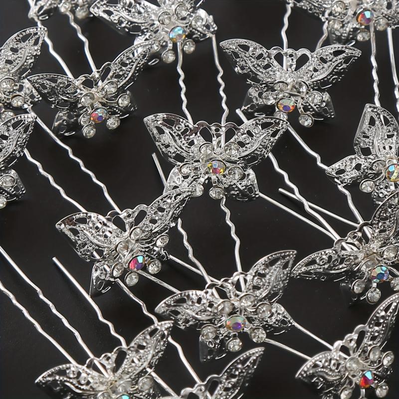20pcs Rhinestone Butterfly Bridal Hairpin Wedding Hair Accessories