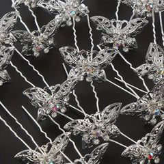 20pcs Rhinestone Butterfly Bridal Hairpin Wedding Hair Accessories