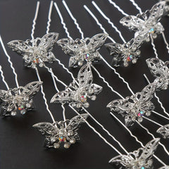 20pcs Rhinestone Butterfly Bridal Hairpin Wedding Hair Accessories