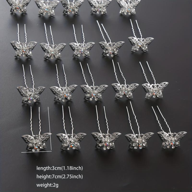20pcs Rhinestone Butterfly Bridal Hairpin Wedding Hair Accessories
