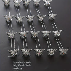 20pcs Rhinestone Butterfly Bridal Hairpin Wedding Hair Accessories