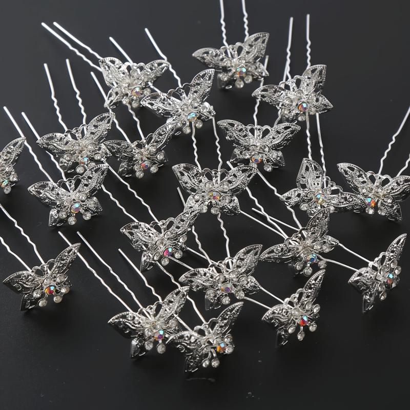 20pcs Rhinestone Butterfly Bridal Hairpin Wedding Hair Accessories