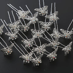 20pcs Rhinestone Butterfly Bridal Hairpin Wedding Hair Accessories