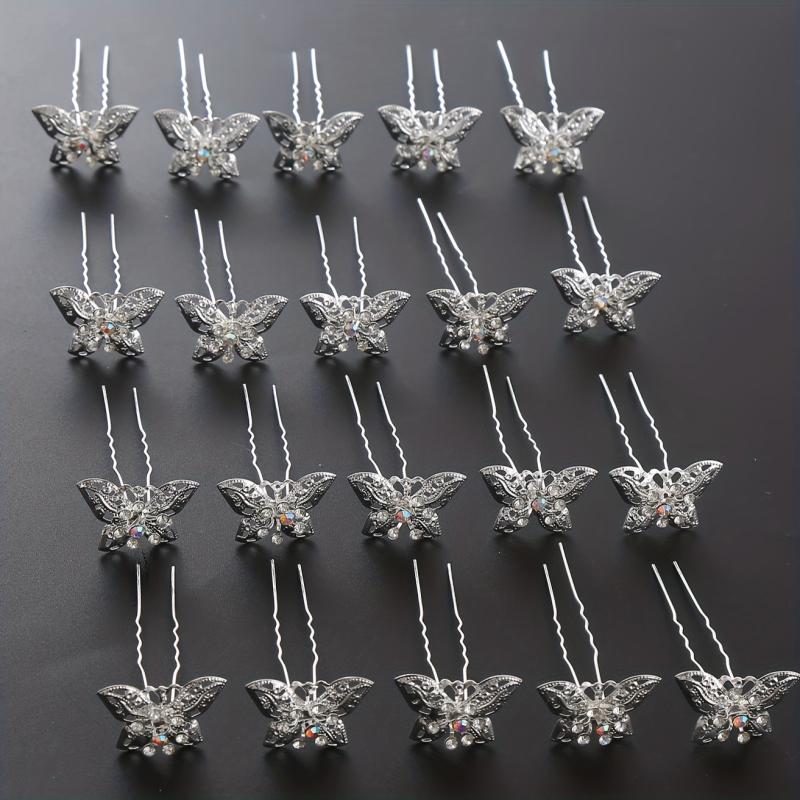 20pcs Rhinestone Butterfly Bridal Hairpin Wedding Hair Accessories