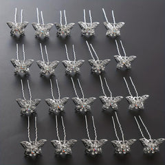 20pcs Rhinestone Butterfly Bridal Hairpin Wedding Hair Accessories