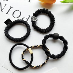 5pcs Mixed Hair Elastic Hair Ties Girl Hair Bands