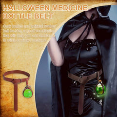 Medieval Knight Belt Wizard Potion Glass Faux Leather Belt