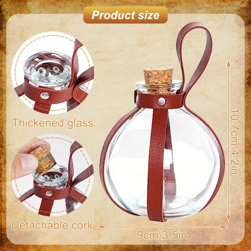 Medieval Knight Belt Wizard Potion Glass Faux Leather Belt