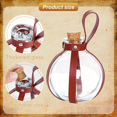 Medieval Knight Belt Wizard Potion Glass Faux Leather Belt