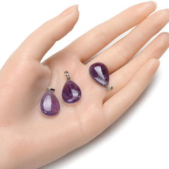 Amethyst Water Drop Pendant Necklace for Positive Energy