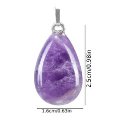 Amethyst Water Drop Pendant Necklace for Positive Energy