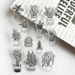 Cartoon Transparent Journal Stamp for Students, Card Making, DIY Scrapbooking