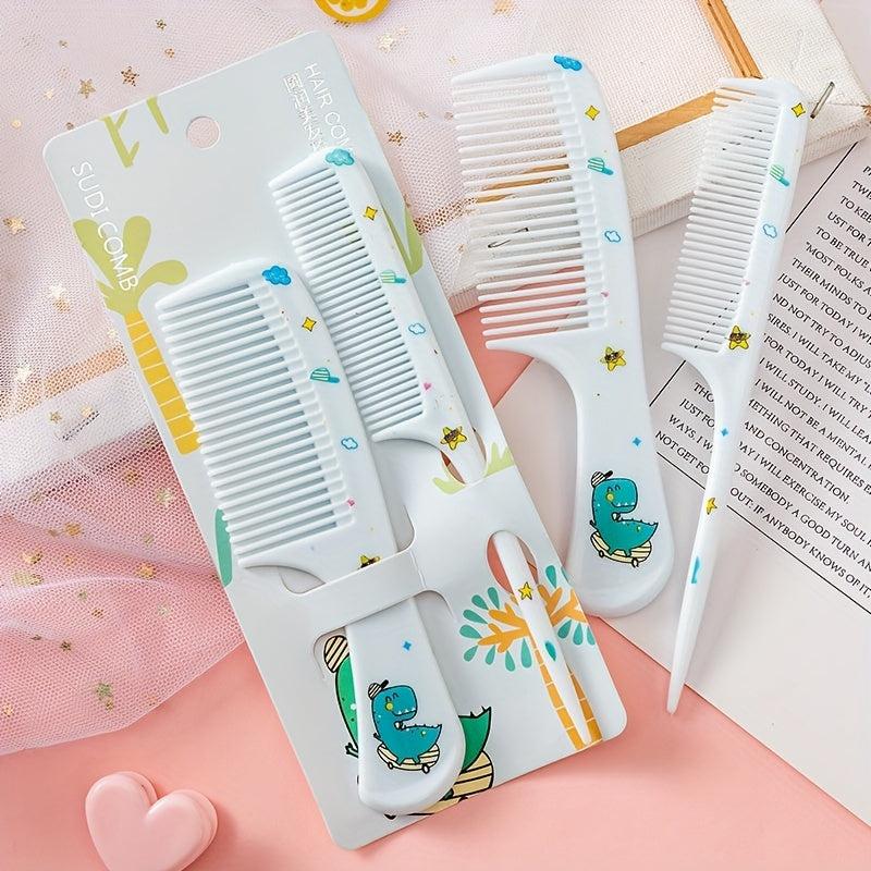 Mini Cartoon Hair Comb Set Animal Pattern Portable Comb