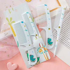 Mini Cartoon Hair Comb Set Animal Pattern Portable Comb