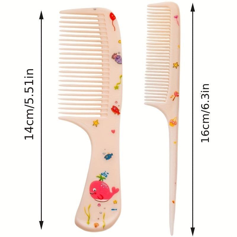 Mini Cartoon Hair Comb Set Animal Pattern Portable Comb