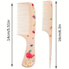 Mini Cartoon Hair Comb Set Animal Pattern Portable Comb
