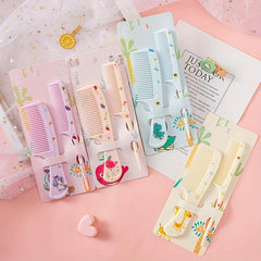 Mini Cartoon Hair Comb Set Animal Pattern Portable Comb