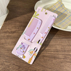 Mini Cartoon Hair Comb Set Animal Pattern Portable Comb
