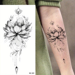 Blooming Peony Temporary Tattoo Sticker Waterproof Body Art
