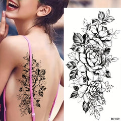Blooming Peony Temporary Tattoo Sticker Waterproof Body Art