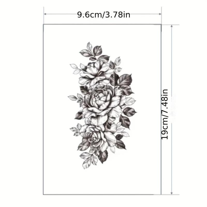 Blooming Peony Temporary Tattoo Sticker Waterproof Body Art
