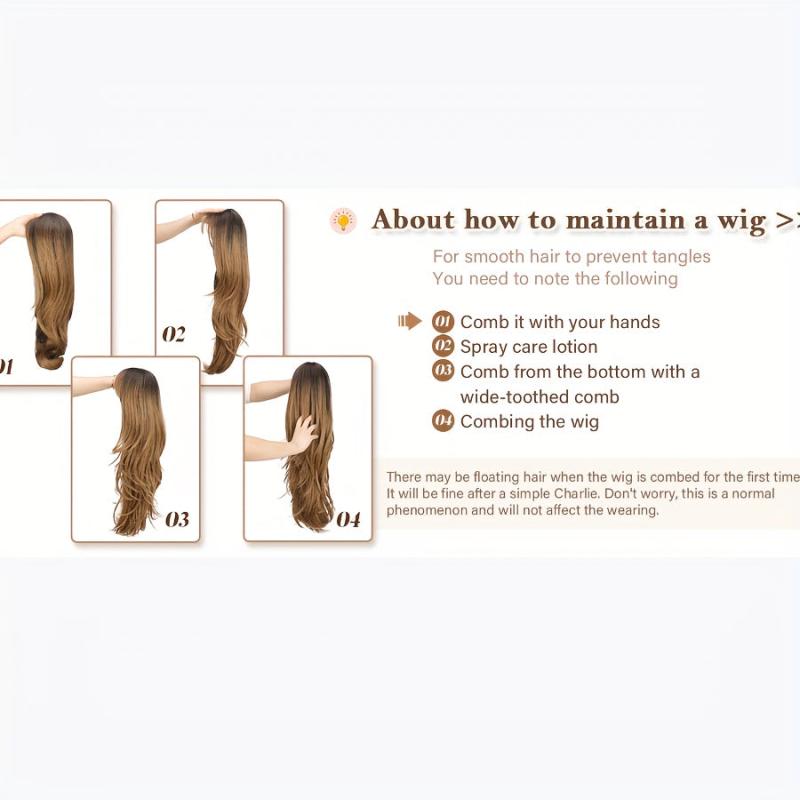 Light Brown Gradient Long Layer Wig Heat Resistant Synthetic Wig