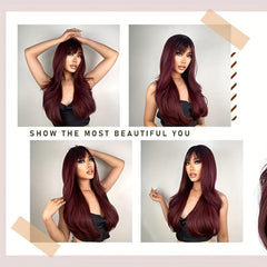 Light Brown Gradient Long Layer Wig Heat Resistant Synthetic Wig
