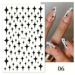 Red 3D Nail Stickers Decals for Manicure