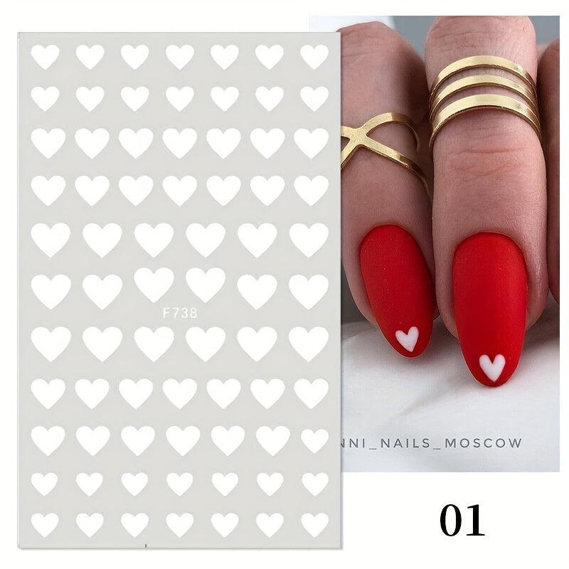 Red 3D Nail Stickers Decals for Manicure