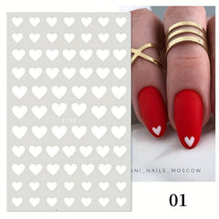 Red 3D Nail Stickers Decals for Manicure