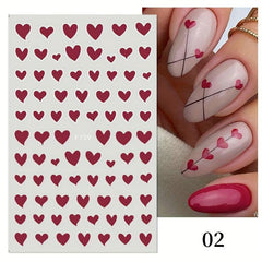 Red 3D Nail Stickers Decals for Manicure