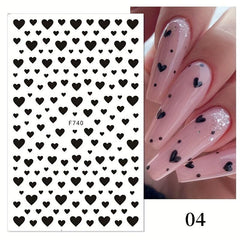 Red 3D Nail Stickers Decals for Manicure