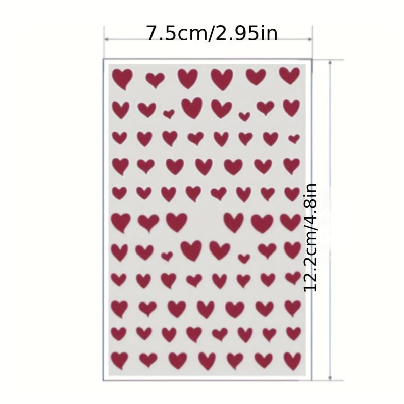 Red 3D Nail Stickers Decals for Manicure