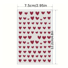 Red 3D Nail Stickers Decals for Manicure